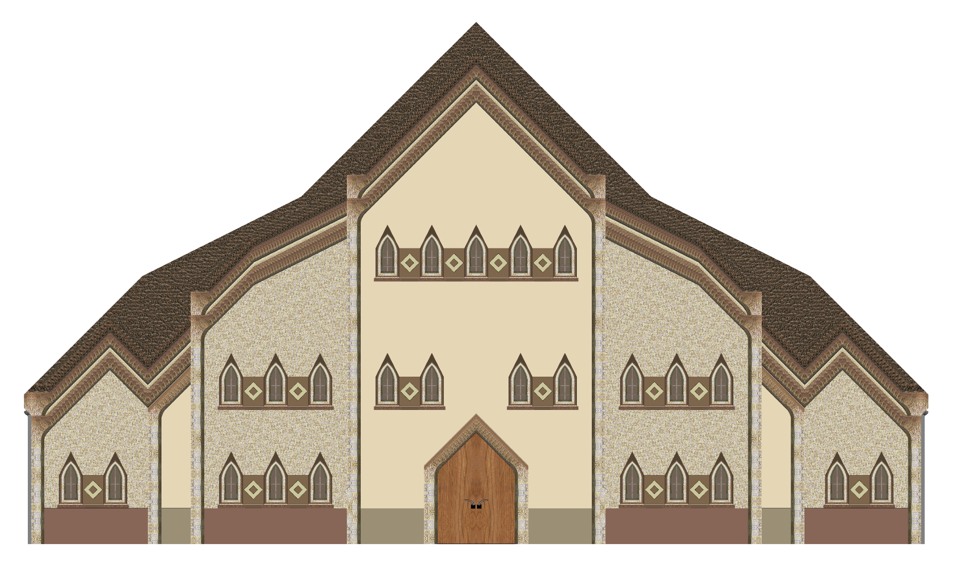 Fantasie‑Architektur zwischen Antike, Moderne und Ranch‑Look